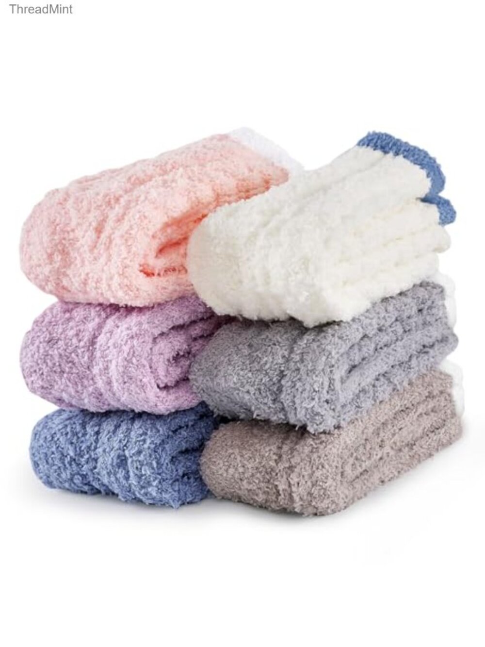 Fuzzy Slipper Socks for Women 6 Pairs Coral Fleece Cozy Warm